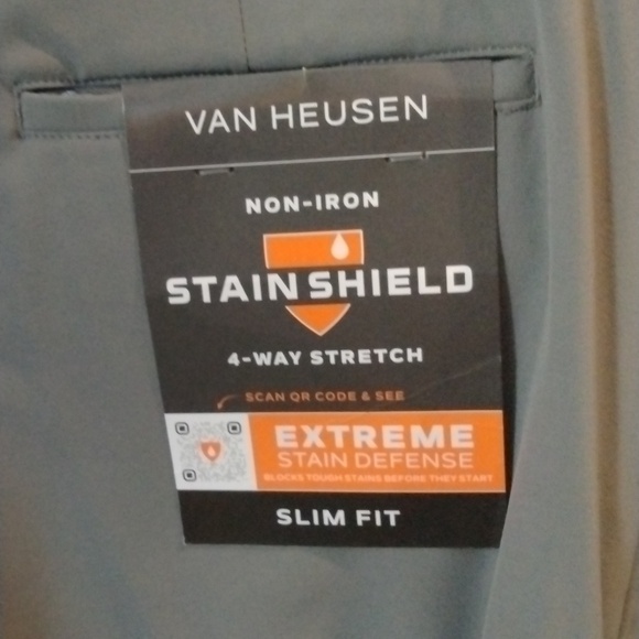 Van Heusen Flex 3 Flat Front Straight Leg Smoked Pearl - Slim Fit  size 30x32 - Picture 9 of 15